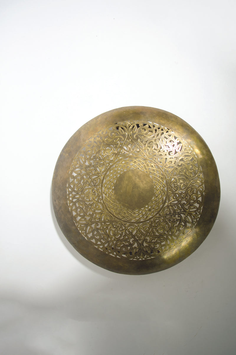 Disc-Shaped Brass Sconce