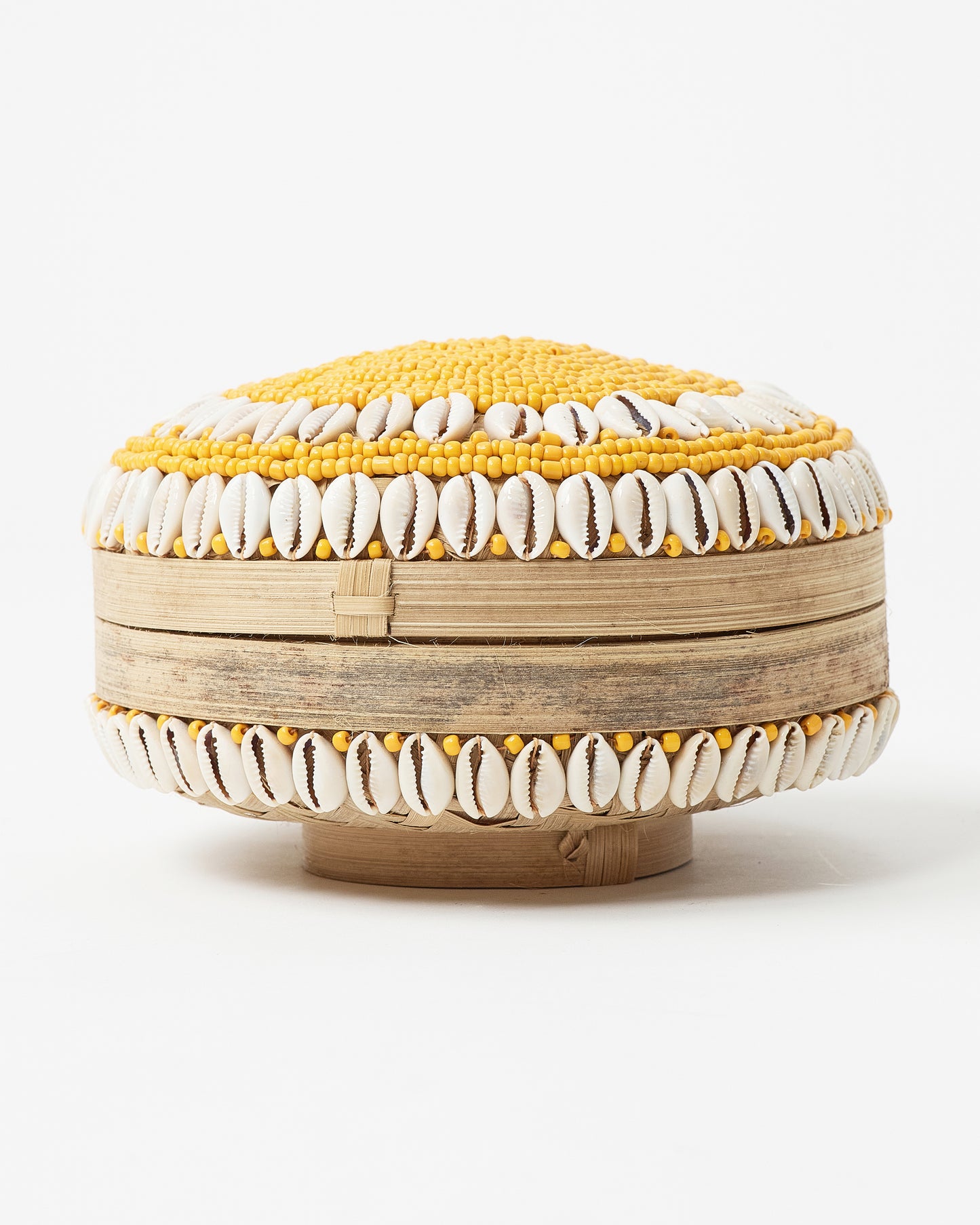 Seashell Desk storage decorative box with yellow beads design