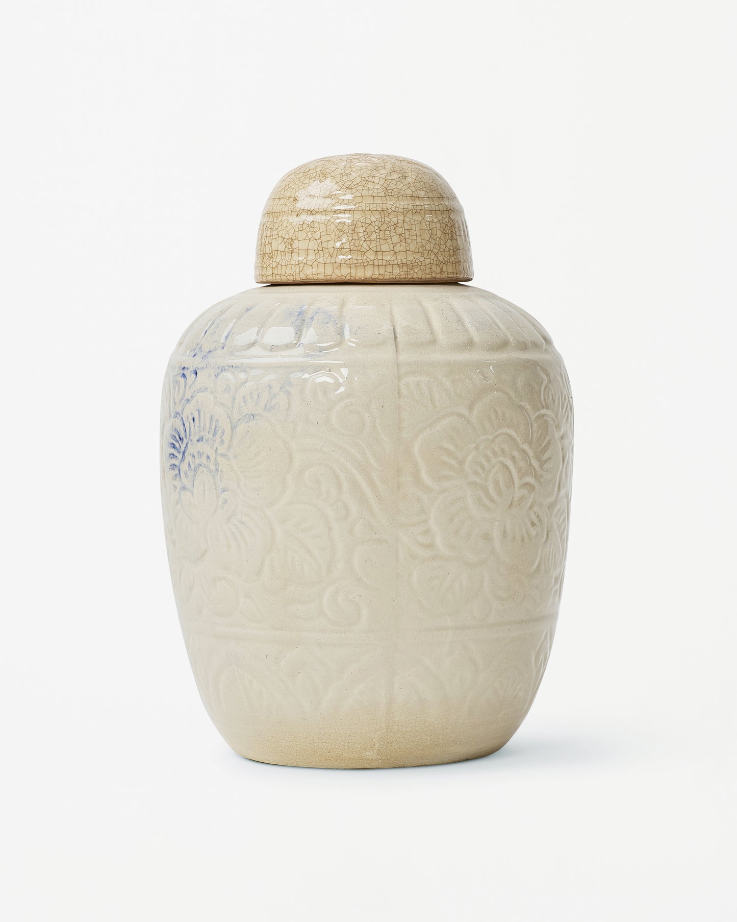 "Azure Accent: Designer Vase with Unique Blue Stroke"