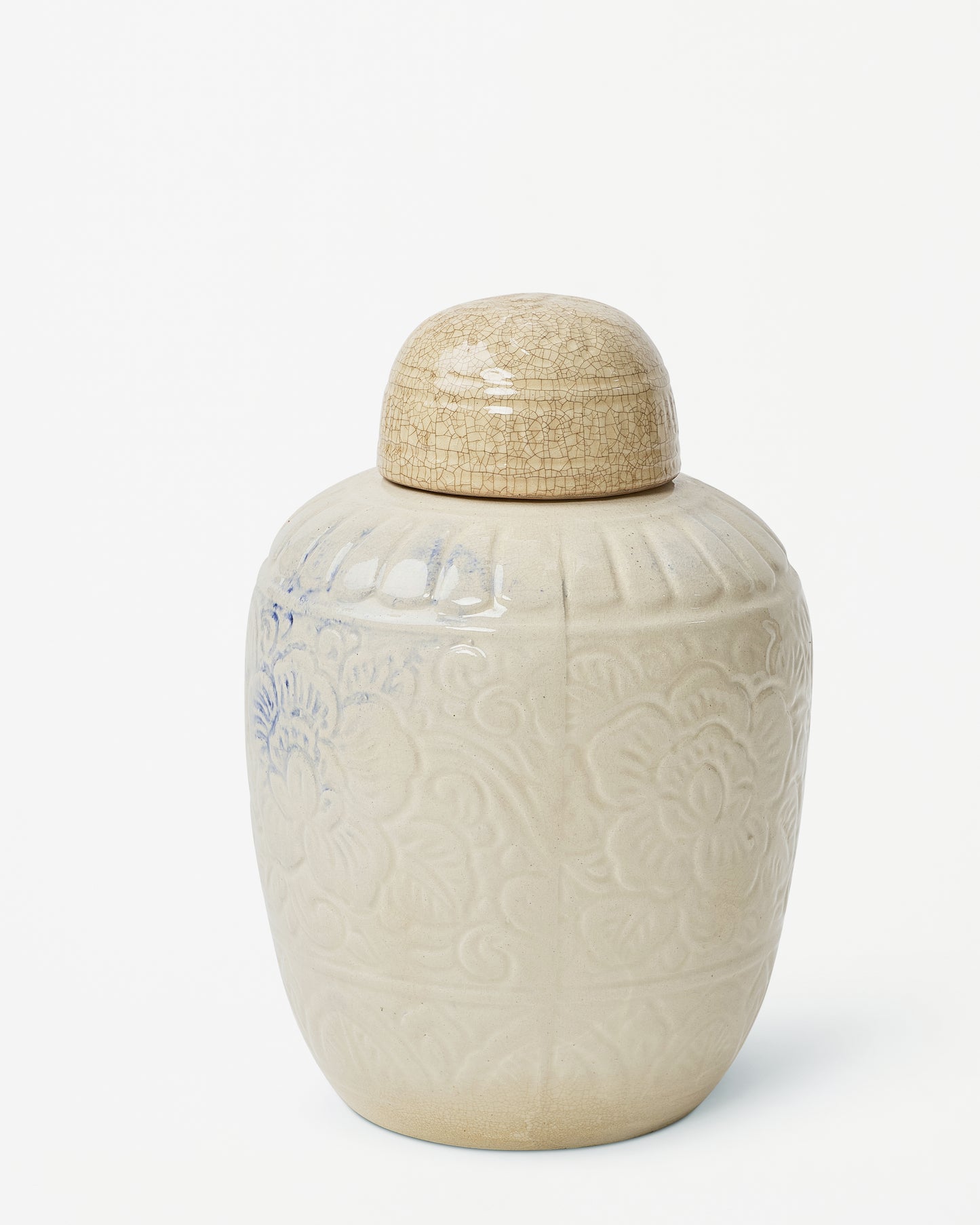 "Azure Accent: Designer Vase with Unique Blue Stroke"
