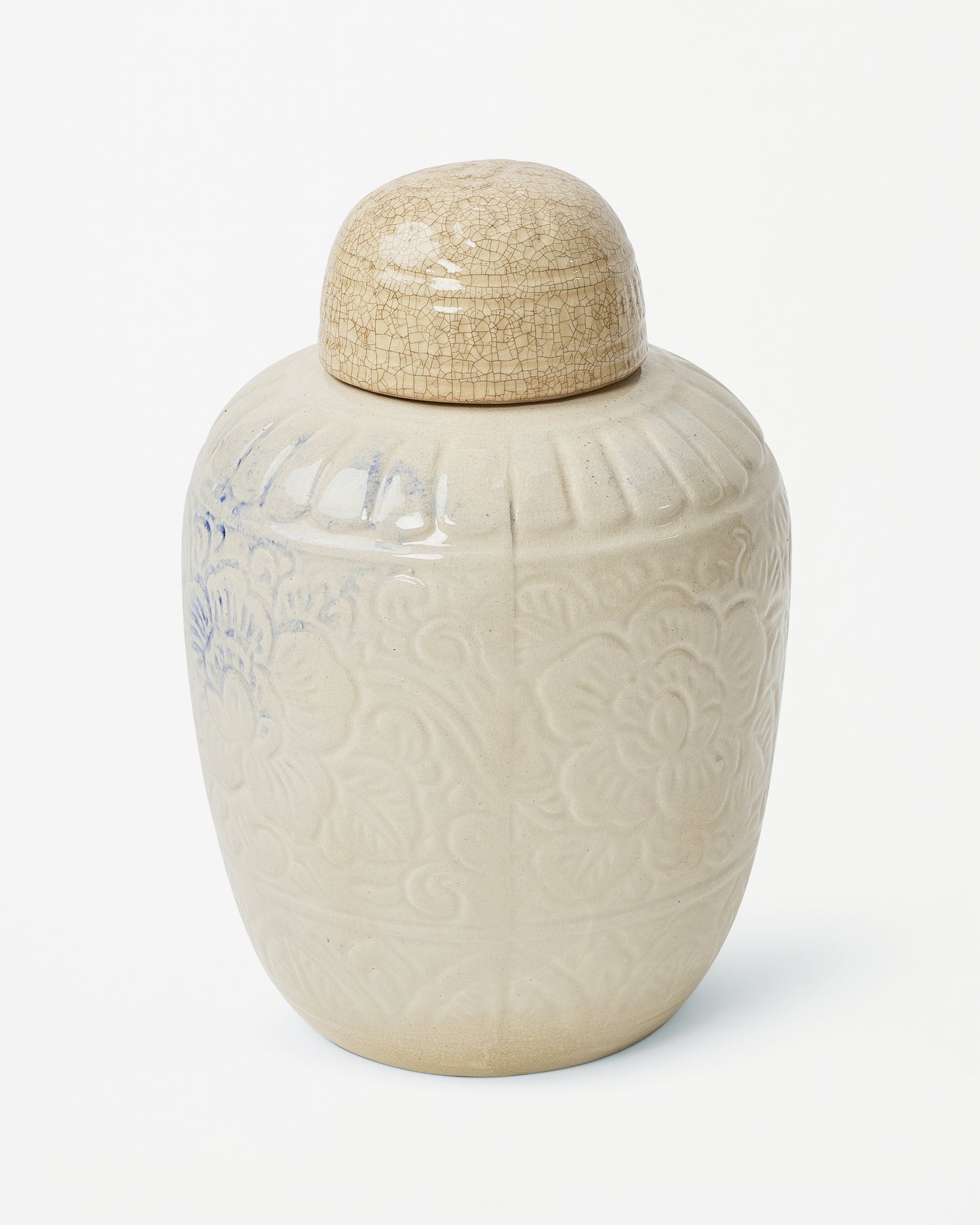 "Azure Accent: Designer Vase with Unique Blue Stroke"