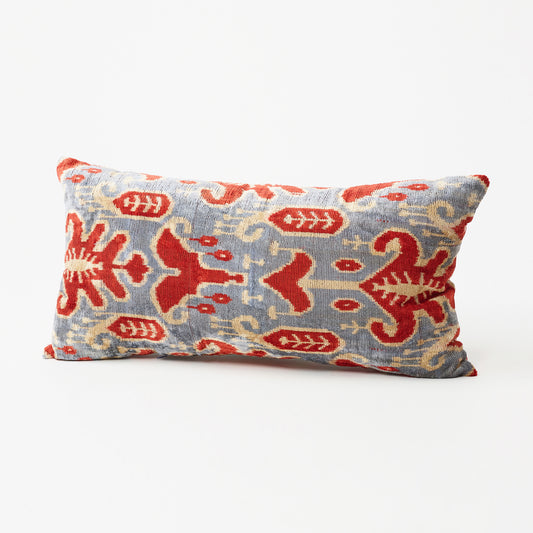 Vibrant Rectangular Pillow in Shades of Blue and Red