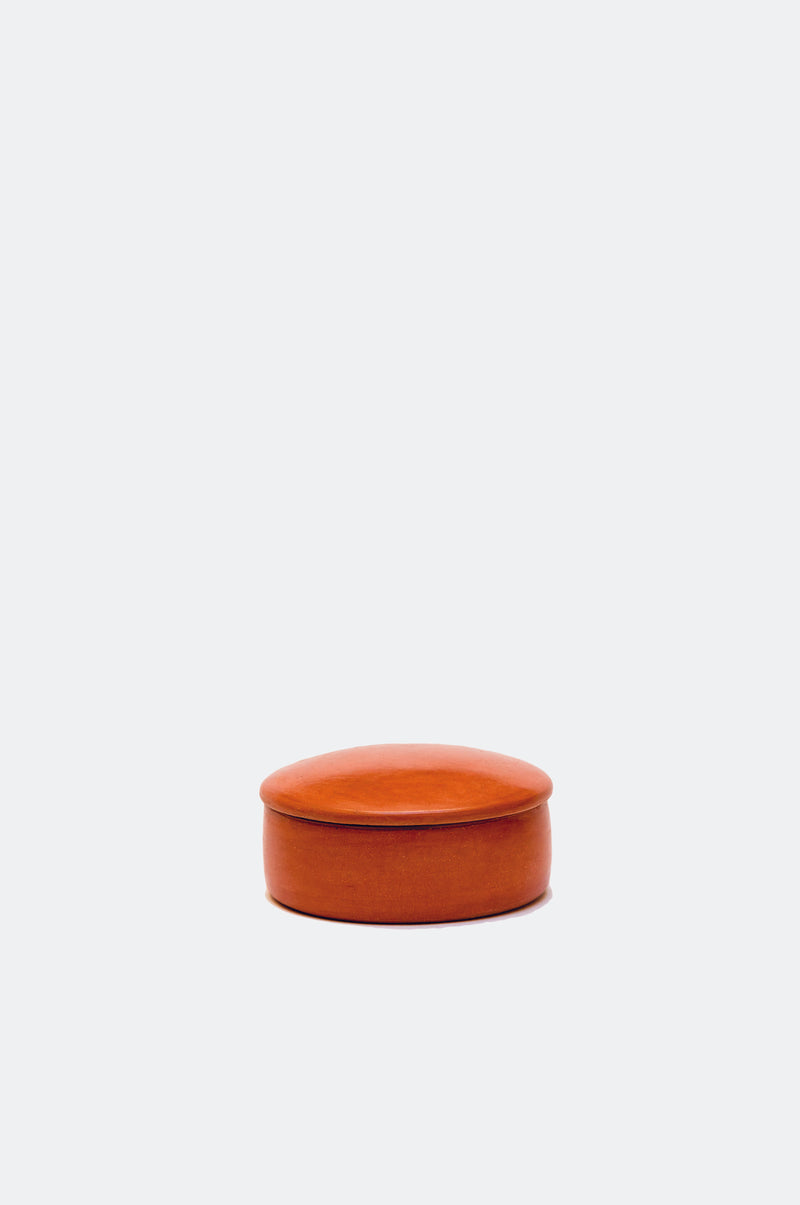Round Clay Container with Lid